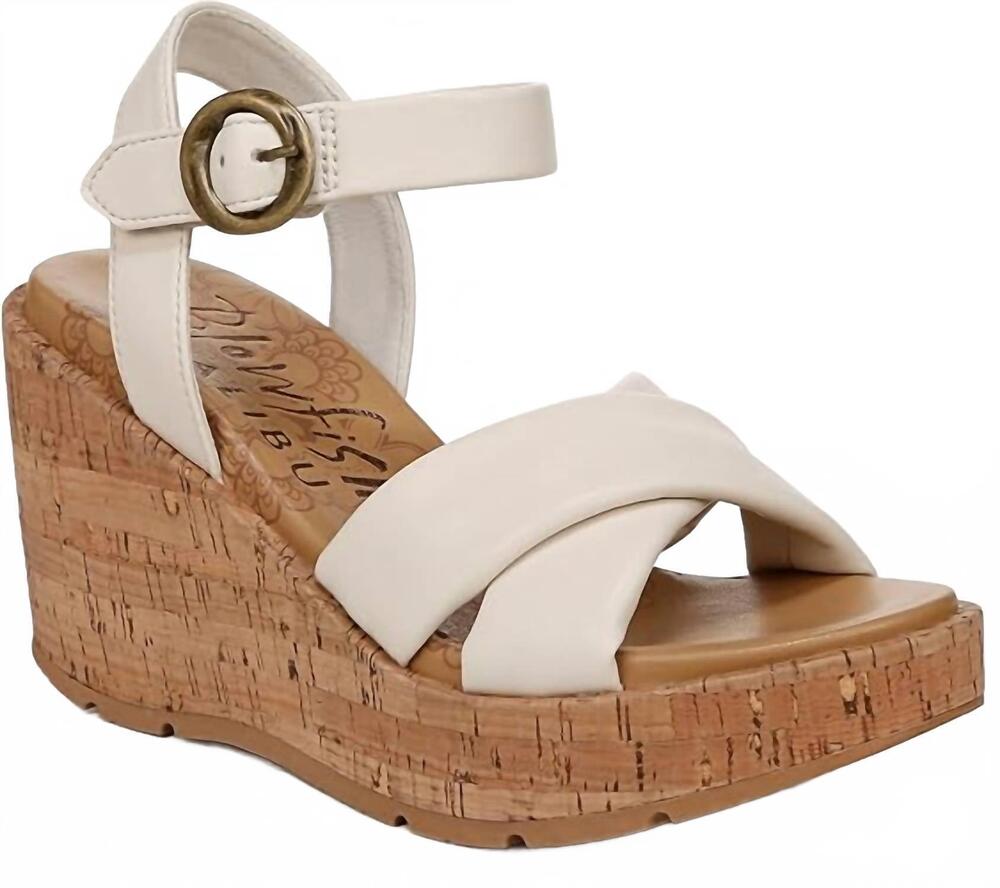 NEW BLOWFISH women's barbados wedge sandals in bone